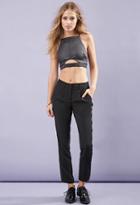 Forever21 Women's  Black & Blue Glitter Knit Crop Top