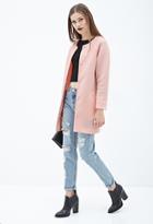 Forever21 Collarless Scuba Knit Coat