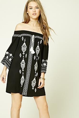 Forever21 Embroidered Shift Dress