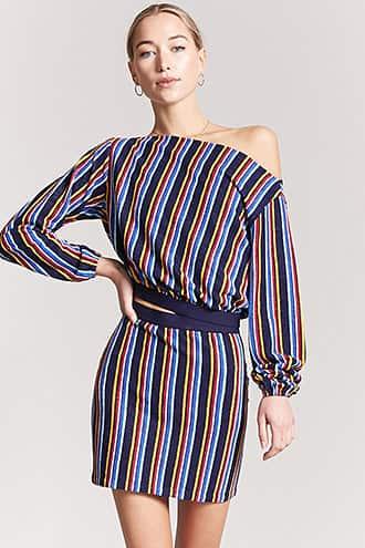 Forever21 Stripe French Terry Knit Top