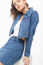Forever21 Pinstriped Cropped Jacket