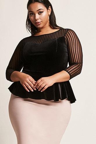 Forever21 Plus Size Shadow-stripe Panel Top