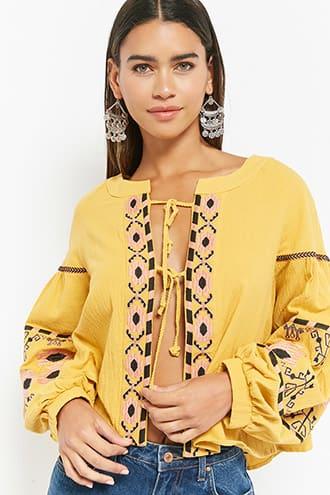 Forever21 Selfie Leslie Tribal-inspired Medallion Print Top