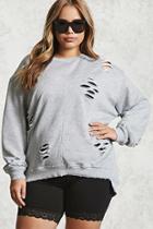 Forever21 Plus Size Distressed Sweatshirt