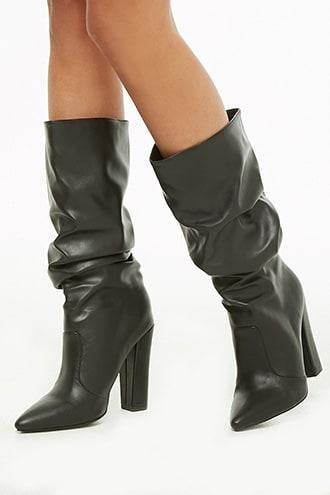Forever21 Shoe Republic Slouchy Faux Leather Boots