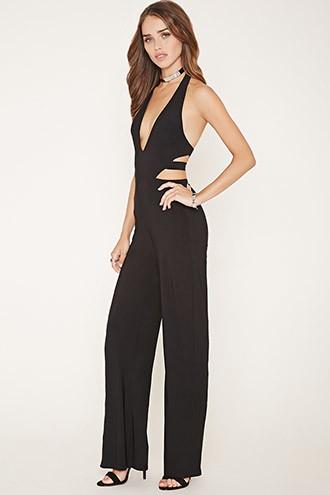 Forever21 Women's  Cutout Halter Jumpsuit