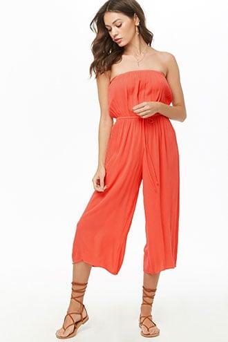 Forever21 Wide-leg Strapless Jumpsuit