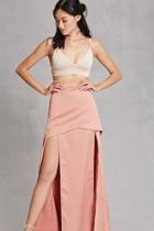 Forever21 Women's  Satin M-slit Maxi Skirt