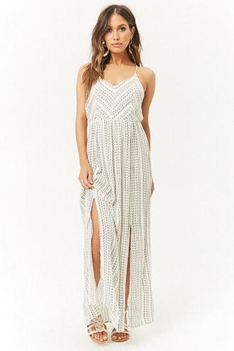 Forever21 Scalloped Stripe Maxi Dress