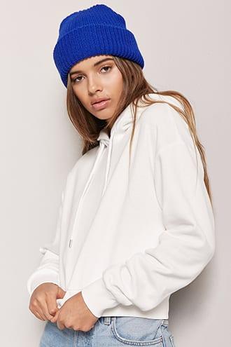 Forever21 Knit Drawstring Hoodie