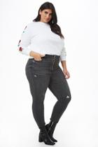 Forever21 Plus Size Distressed Pull-ring Skinny Jeans