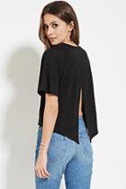 Love21 Women's  Black Contemporary Layered-back Top