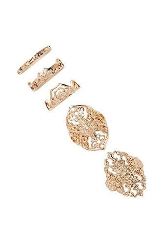 Forever21 Filigree And Abstract Ring Set