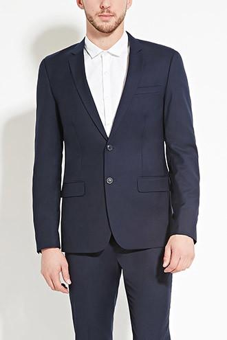 21 Men Men's  Navy Classic Two-button Blazer
