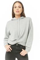 Forever21 Twist-front Cropped Hoodie