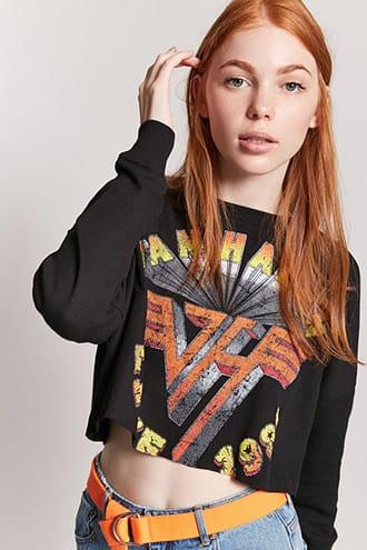 Forever21 Van Halen Graphic Crop Top