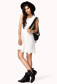 Forever21 Floral Embroidered Mesh Dress