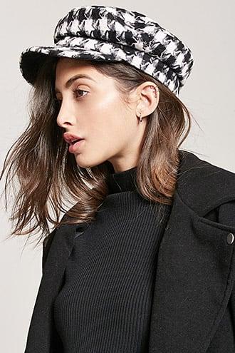 Forever21 Houndstooth Cabby Hat