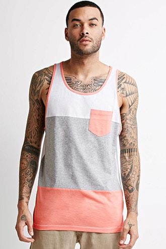 Forever21 Heathered Colorblock Pocket Tank