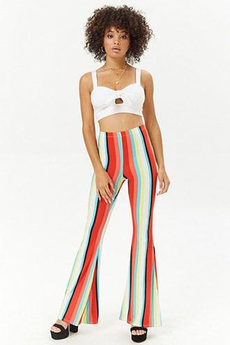 Forever21 Striped Flare-leg Pants