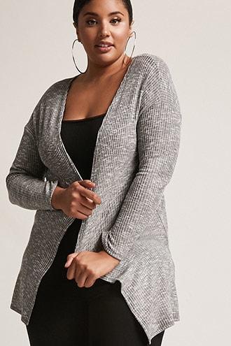 Forever21 Plus Size Marled Longline Cardigan