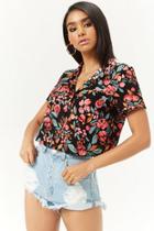 Forever21 Floral Cutout Back Shirt