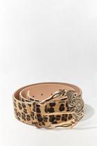 Forever21 Faux Fur Leopard Print Waist Belt
