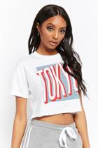 Forever21 Tokyo Raw-cut Cropped Graphic Tee