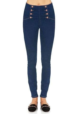 Forever21 High-waisted Matelot Skinny Jeans