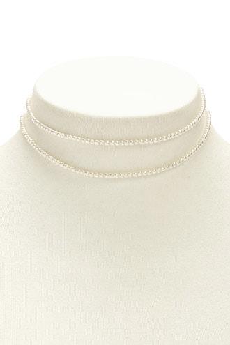 Forever21 Faux Pearl Beaded Choker