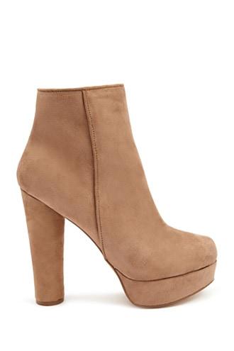 Forever21 Faux Suede Platform Booties