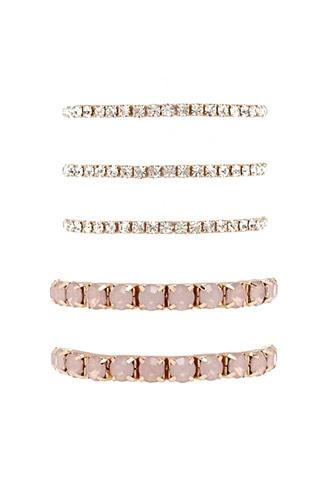 Forever21 Rhinestone Stretch Bracelet Set