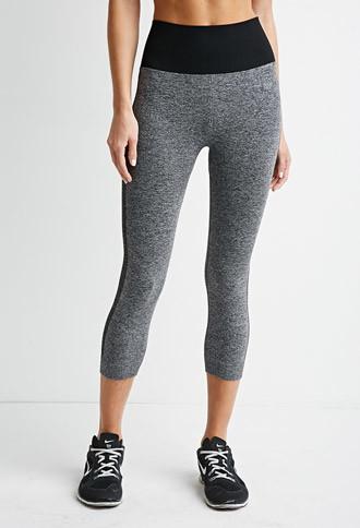 Forever21 Striped Seamless Capri Leggings