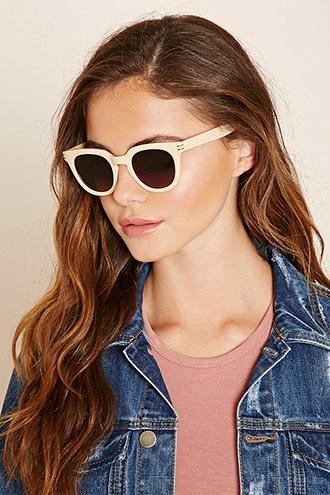 Forever21 Champagne & Grey Ombre Cat Eye Sunglasses