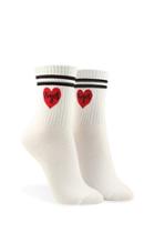 Forever21 Angel & Heart Varsity Crew Socks