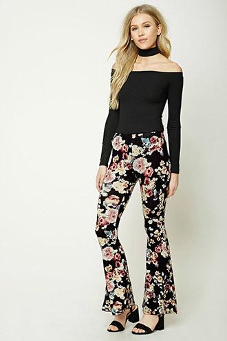 Forever21 Floral Flared Pants