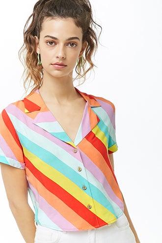 Forever21 Multicolored Striped Shirt