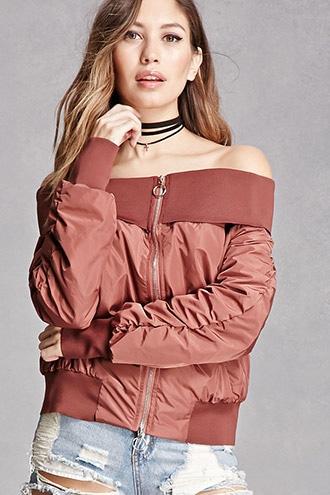 Forever21 Rehab Satin Bomber Jacket