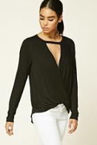 Forever21 Women's  Surplice Front Cutout Top