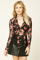 Forever21 Contemporary Rose Print Top