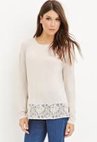 Forever21 Lace-paneled Hem Top