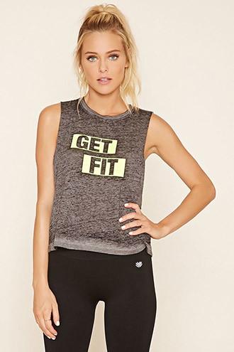Forever21 Women's  Get Fit Burnout Tank Top