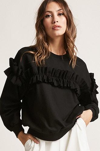 Forever21 Ruffle Accent Sweatshirt