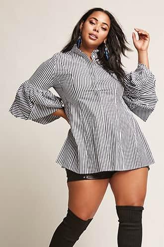 Forever21 Eta Plus Size Stripe Shirt Tunic