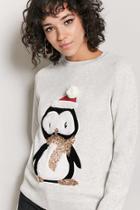Forever21 Penguin Graphic Sequin Sweater