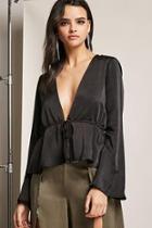 Forever21 Motel Satin Self-tie Cardigan