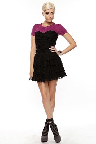 Forever21 Women's  Lace Tiered Dress