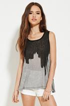 Forever21 Women's  Textured Brushstroke Top