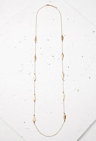 Forever21 Longline Feather Charm Necklace (antic Gold)