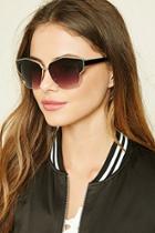 Forever21 Black & Grey Metallic Cat Eye Sunglasses